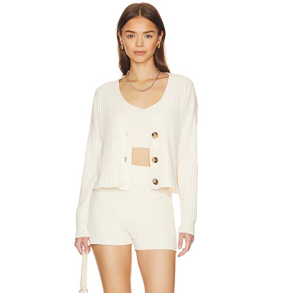 Eberjey Recycled Sweater Wide Rib 3 Pcs Set in Ivory